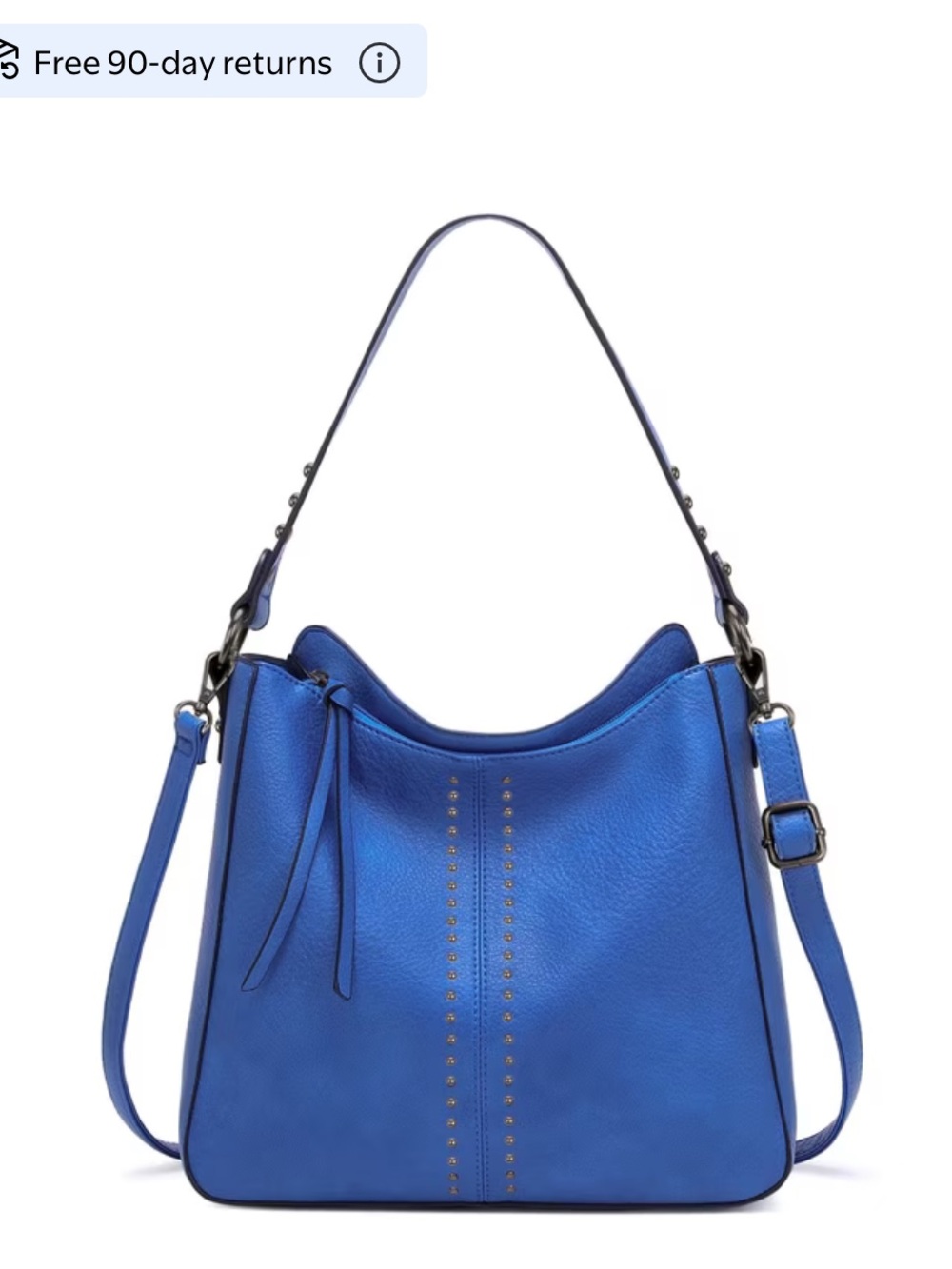Montana West new Blue Pebbled Leather Shoulder Bag with Stud Accent